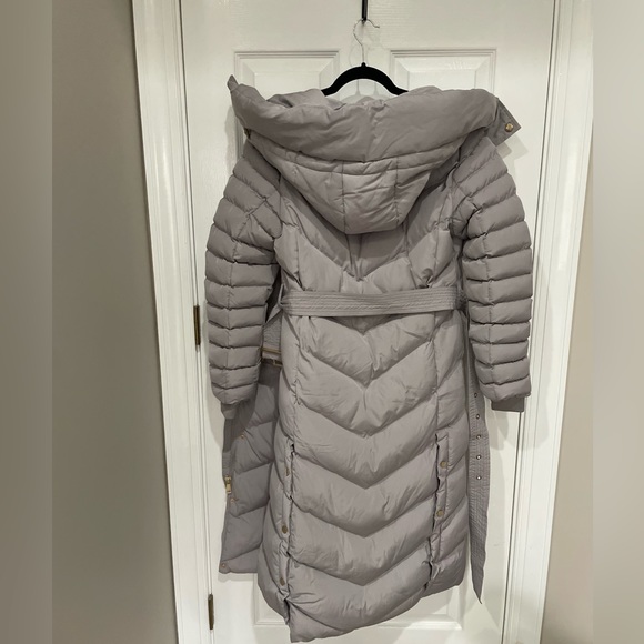 Long Hooded Puffer Jacket Grey - M - Picture 10 of 16